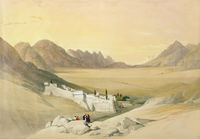 Le Couvent de Sainte-Catherine, Mont Sinaï, regardant vers la Plaine du Campement, 21 février 1839, planche 116 du Volume III de 